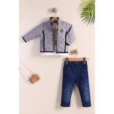 Kidello Gri Montlu Erkek Bebek 3'lü Takım (1-3 Yaş)