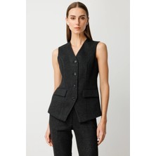 Ekol V Yaka Kapak Cepli Yelek 5195