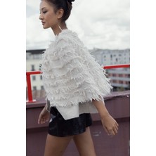 Nisan Triko Püsküllü Triko Hırka