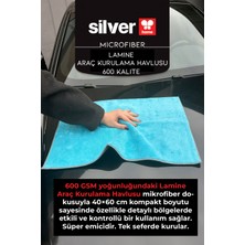 Silver Home Lamine 40×60 cm Ekstra Kalın Çift Yüzlü Süper Emici Araç Kurulama Havlusu