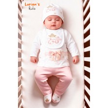 Lorian's Yeni Doğan Prenses Nakışlı Hastane Çıkışı 4'lü Zıbın Takımı - Açık Pembe