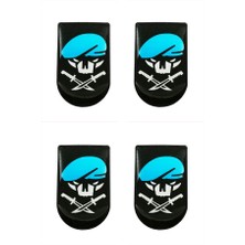 Aresoutdoors Şarjöraltı Sticker Bayrak Etiketi 4 Adet Mavi Bere Desenli