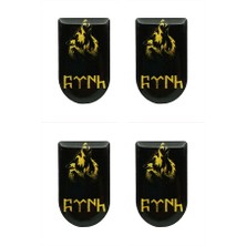 Aresoutdoors Şarjöraltı Sticker Bayrak Etiketi 4 Adet Gold Kurt Desenli