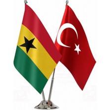 Gana ve Türkiye Ikili Masa Bayrağı Seti