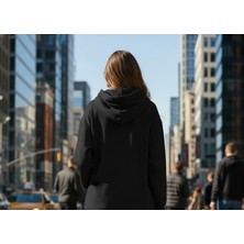 Lyvean Kapşonlu Üç Iplik Şardonlu Oversize Penye Sweatshirt