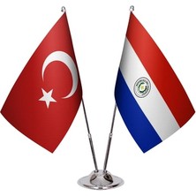 Paraguay ve Türkiye Ikili Masa Bayrağı Seti
