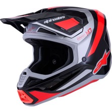 Alpinestars S-M7 Rıs Off-Road Kaskı Kırmızı  Gümüş