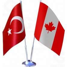 Kanada ve Türkiye Ikili Masa Bayrağı Seti