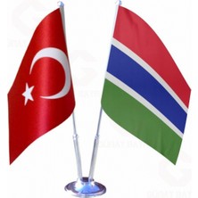 Gambiya ve Türkiye Ikili Masa Bayrağı Seti