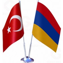 Ermenistan ve Türkiye Ikili Masa Bayrağı Seti