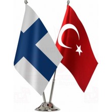 Finlandiya ve Türkiye Ikili Masa Bayrağı Set