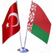 Belarus ve Türkiye Ikili Masa Bayrağı Seti