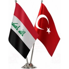 Irak ve Türkiye Ikili Masa Bayrağı Seti