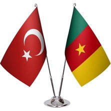 Kamerun ve Türkiye Ikili Masa Bayrağı Seti