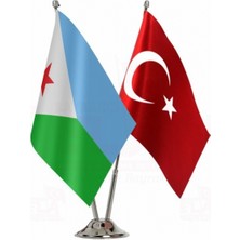 Cubiti ve Türkiye Ikili Masa Bayrağı Seti