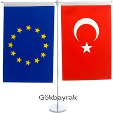 T- Tipi Avrupa ve Türkiye Masa Bayrağı (15'lik)