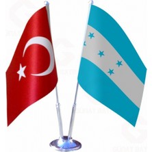 Honduras ve Türkiye Ikili Masa Bayrağı Seti