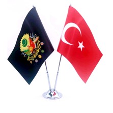 Türk-Osmanli Armalı Masa Bayrağı