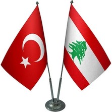 Lübnan ve Türkiye Ikili Masa Bayrağı Seti