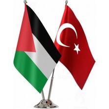Filistin ve Türkiye Ikili Masa Bayrağı Seti