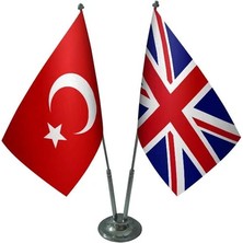Ingiltere ve Türkiye Ikili Masa Bayrağı Seti