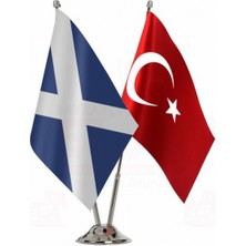 Iskoçya ve Türkiye Ikili Masa Bayrağı Seti