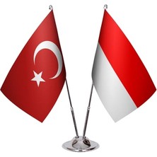 Endonezya ve Türkiye Ikili Masa Bayrağı Seti