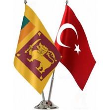 Srilanka ve Türkiye Ikili Masa Bayrağı Seti