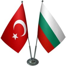 Bulgaristan ve Türkiye Ikili Masa Bayrağı Seti