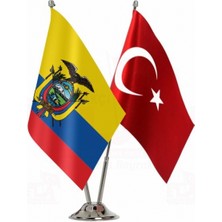 Ekvator ve Türkiye Ikili Masa Bayrağı Seti