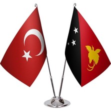Papua Yeni Gine ve Türkiye Ikili Masa Bayrağı Seti