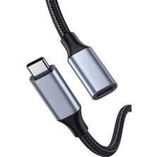 Pmr Type-C Erkek Dişi Uzatma Kablosu  Ip Örgülü Veri Ses Şarj Destekli 50CM-1M-2M-3M
