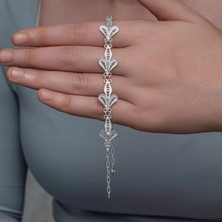 Stillove Gümüş Üç Yaprak Telkari Kadın Bileklik