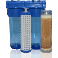 Watermelon 2 Aşama Daire Bina Şebeke Girişi Su Arıtma Cihazı Yıkanabilir-Reçine Filtreli