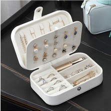 Feyza Design Şık Dikdörtgen Takı Kutusu, 3 Bölmeli, Mücevher Düzenleyici, Seyahat Organizeri