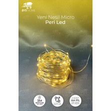3 Metre Sarı Peri LED Dekoratif Aydınlatma, Pilli, Şık ve Enerji Tasarruflu