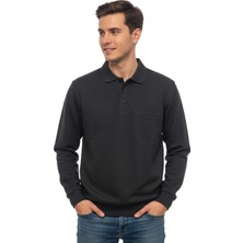 Baglan Erkek Büyük Beden Polo Yaka Cepli Selanik Sweatshirt BGL-ST04978