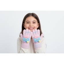 Gigi Giyim Kurabiye Canavarı Desenli Örme Kız Çocuk Eldiven