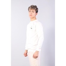 Mckanzie 8580 Sol Göğsü Gül Nakışlı O Yaka Sweat