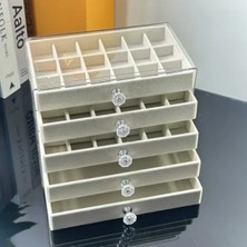 Feyza Design 5 Katlı Şeffaf Akrilik Takı Kutusu, Organizer, Yüzük, Kolye, Küpe, Bileklik
