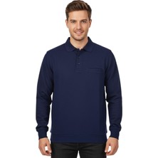 Baglan Erkek Büyük Beden Polo Yaka Cepli Selanik Sweatshirt BGL-ST04978