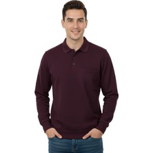 Baglan Erkek Büyük Beden Polo Yaka Cepli Selanik Sweatshirt BGL-ST04978