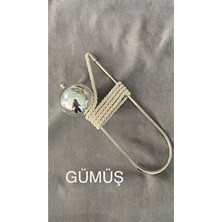 Kornişe Takılan Metal Kolbağı Perde Aksesuarı 1 Adet (Duvar Delmeden Kolay Montaj)