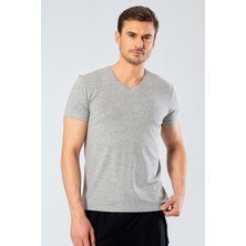 Cacharel Erkek Pamuklu V Yaka Kısakol T-Shirt, %95 Pamuk %5 Likra