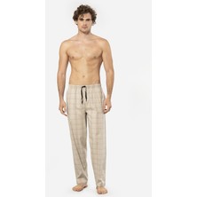 Cacharel Ekoseli Erkek Tek Alt Pijama, Cep Detaylıdır, %95 Pamuk %5 Likralı