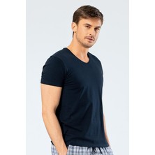 Cacharel Erkek Pamuklu V Yaka Kısakol T-Shirt, %95 Pamuk %5 Likra