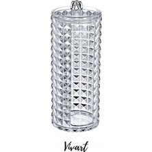 Feyza Design Şeffaf Kapaklı Disk Pamukluk Organizeri, Pratik ve Şık Makyaj Kutusu