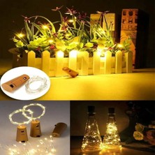 Mantar Tıpa Peri LED Dekoratif Işık 2mt, Piller Dahil, Şık ve Parlak Atmosfer