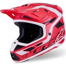 Alpinestars S-M7 Deed Off-Road Kaskı Kırmızı  Beyaz  Siyah