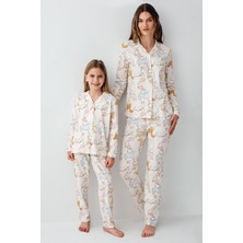 RolyPoly Anne Kız Gömlek Pijama Kombini, Kedili Pijama, Anne ve Çocuk Pijamalar Ayrı Ayrı Fiyatlandırılır